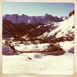 Pass-country road with snow, Poschiavo, Grisons, Switzerland - DWIF000068