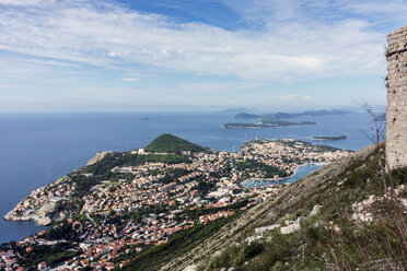 Kroatien, Dubrovnik, Blick vom Berg Srd auf die neue Stadt - WEF000092