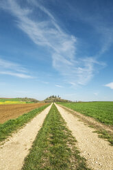 Deutschland, Baden Württemberg, Hegau Landschaft, Feldweg zum Mögdeberg - ELF000988