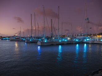 Caribbean, Lesser Antilles, Saint Lucia, Rodney Bay, Marina in the evening - AM002232