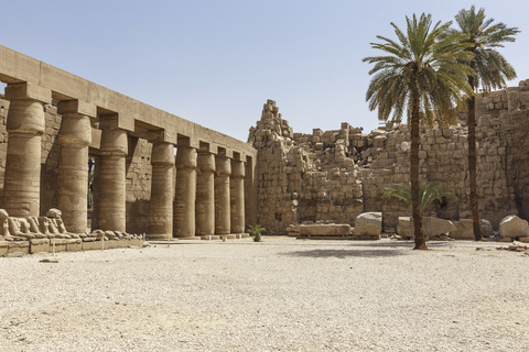 Ägypten, Luxor, Ansicht des Karnak-Tempels, lizenzfreies Stockfoto