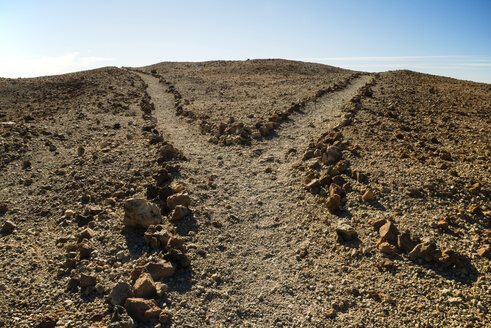 Spain, Canary Islands, Tenerife, Teide National Park, Montana Blanca, junction at hiking path - WGF000289