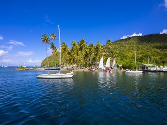 Karibik, St. Lucia, Segelyachten in der Marigot-Bucht - AMF002248