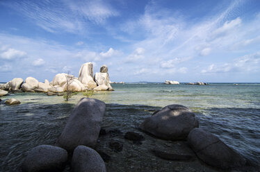 Indonesia, Riau Islands, Bintan, Nikoi Island, Washed out granite blocks - THAF000356