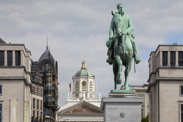 Belgium, Brussels, Mont des arts, equestrian statue Albert I of Belgium - WIF000685