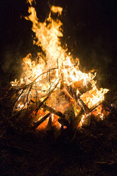 Brennendes Feuer in der Dunkelheit - TKF000344