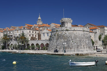Kroatien, Dubrovnik-Neretva, Insel Korcula, Korcula, Stadtmauer - GF000497