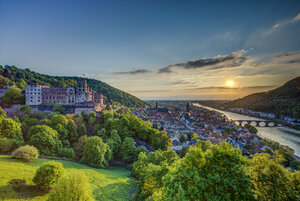 Deutschland, Heidelberg, Heidelberger Schloss und Neckar - TIF000046