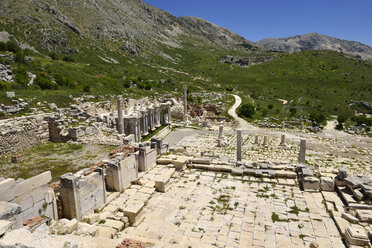 Turkey, Antalya Province, Pisidia, View of reconstructed Heroon at archaeological site of Sagalassos - ES001151