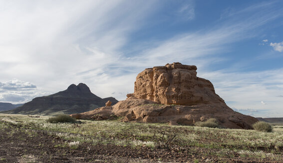 Africa, Namibia, Damaraland, granite rock at sunset - HLF000591