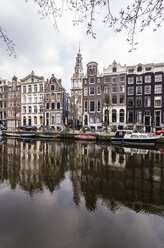 Netherlands, Holland, Amsterdam, Houses and Zuiderkerk in the background - THA000425