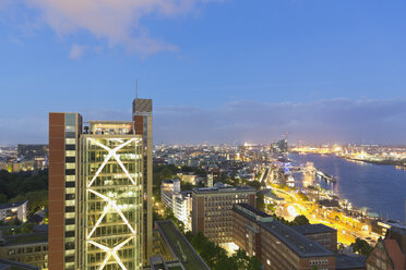 Germany, Hamburg, Cityscape at night - MSF003949