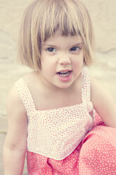 Portrait of little girl making a face - LVF001371