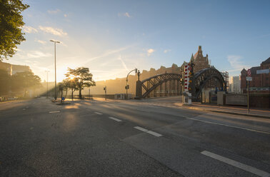 Germany, Hamburg, Speicherstadt at sunrise - RJF000174