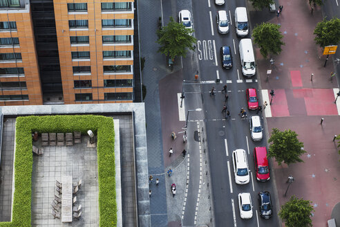 Germany, Berlin, main road with traffic at Berlin Mitte, bird's view - ZMF000282