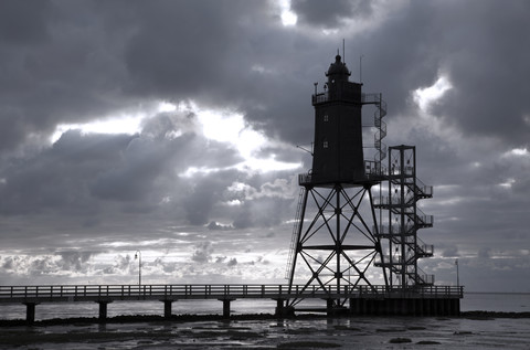 Deutschland, Niedersachsen, Leuchtturm Obereversand bei Dorum, lizenzfreies Stockfoto