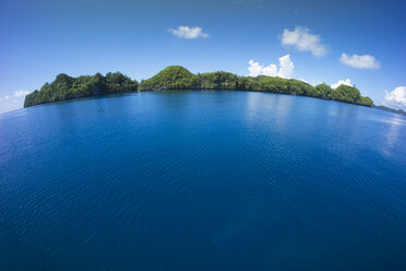 Mikronesien, Palau, Fischaugenansicht einer tropischen Insel - JWAF000078