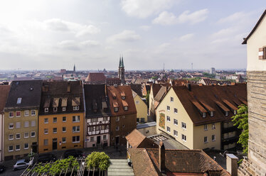 Germany, Bavaria, Nuremberg, view from Kaiserburg over roof tops - THAF000470