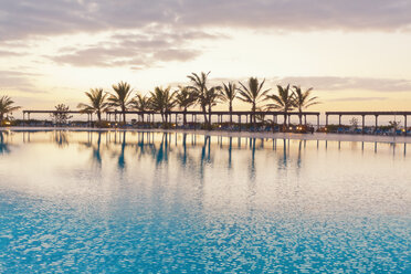 Spain, Canary Islands, La Palma, Fuencaliente, empty swimmingpool of a hotel - SEF000754