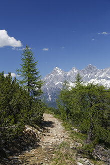 Österreich, Steiermark, Bezirk Liezen, Tauern, Blick zum Dachstein, Wanderweg - GFF000519