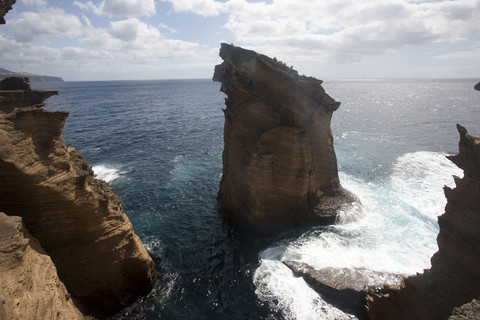 Portugal, Azores, Sao Miguel, Ilheu de Vila Franca stock photo