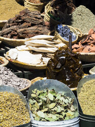 Morocco, Marrakech, spices in souq - AMF002458