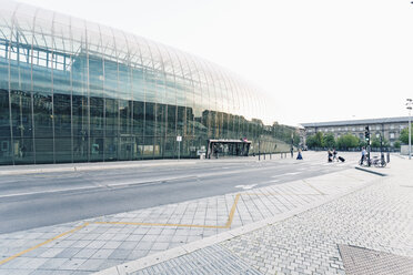 France, Alsace, Strasbourg, new glass facade of main station protecting the old one - MEMF000230