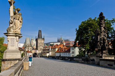 Czech Republic, Prague, Charles Bridge, Statue of St. Luthgard - AMF002472