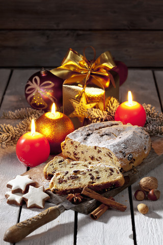 Weihnachtsgebäck, Dresdner Christstollen, lizenzfreies Stockfoto