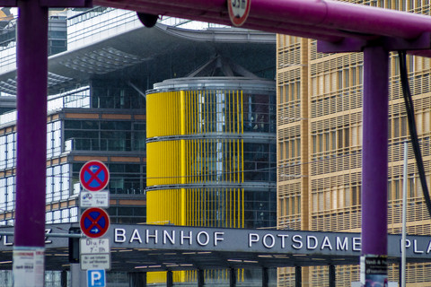 Germany, Berlin, view to facades at Potsdam Square stock photo