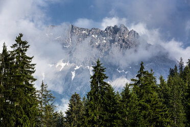 Austria, Allgaeu High Alps, Little Widderstein in fog - STSF000419