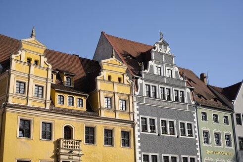 Deutschland, Sachsen, Meißen, Blick auf barocke Häuser im historischen Stadtzentrum - ELF001112