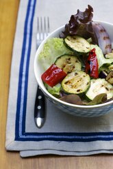 Gemischter Salat mit gegrilltem Gemüse und einer Balsamico-Vinaigrette - HAWF000372
