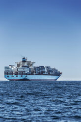 Spain, Andalusia, Tarifa, container ship in the Strait of Gibraltar - KB000076