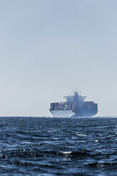Spain, Andalusia, Tarifa, Strait of Gibraltar, Cargo ship - KBF000059
