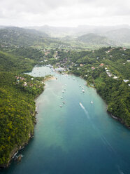 Caribbean, St. Lucia, aerial photo of Marigot Bay - AMF002518