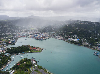 Karibik, St. Lucia, Luftbildaufnahme von Castries - AMF002522