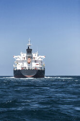 Spain, Andalusia, Tarifa, Strait of Gibraltar, Cargo ship, Ship's stern - KB000071