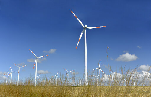 Deutschland, Sachsen-Anhalt, Onshore-Windpark auf dem Feld - LYF000182