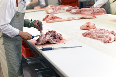 Verarbeitung von Schweineschlachtkörpern in einem Schlachthof - LYF000202