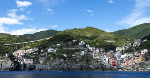 Italien, Ligurien, Cinque Terre, Riomaggiore, lizenzfreies Stockfoto