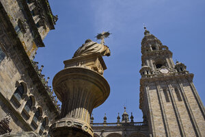 Spain, Santiago de Compostela, The Way of St James,Plaza de Praterias and Cathedral - LAF001004