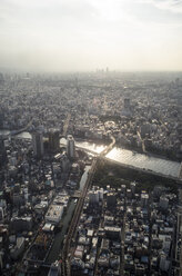 Japan, Tokio, Blick auf Asakusa und den Sumida-Fluss - FLF000451