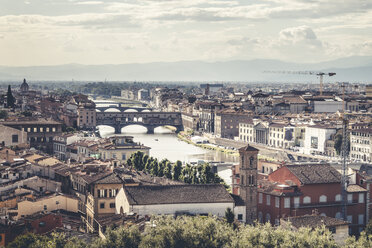 Italy, Tuscany, Florence, Ponte Vecchio and Piazzale Michelangelo - SBDF001093