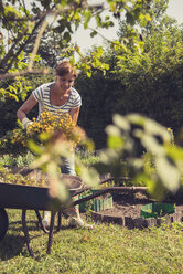 Reife Frau bei der Gartenarbeit - UUF001474