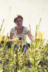 Reife Frau bei der Gartenarbeit - UUF001482