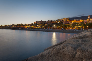 Spain, Canary Islands, Tenerife, Costa Adeje, Playa Del Duque in the evening - RJF000243