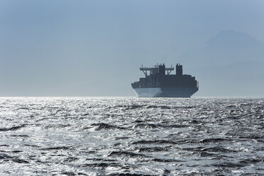 Spain, Andalusia, Tarifa, Strait of Gibraltar, Cargo ship - KB000087