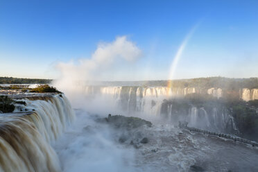 South America, Argentina, Brazil, Parana, Iguazu National Park, Iguazu Falls and rainbow - FOF006648
