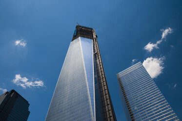 USA, New Yorck City, Ground Zero, Baustelle des One World Trade Center, Blick von unten - WGF000396